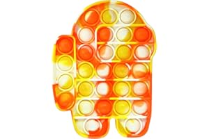NAYBLE Ultimate Push Pop Fidget Toy - Stress Relief Silicone - Safe and Non-Toxic for All Ages - Calm Anxiety and Restore Mood - Compact and Portable (Orange-Yellow-White)