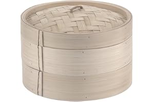 Paderno World Cuisine Set de Cuisson Vapeur Bambou, Bois de bambou, gris, 7 7/8in