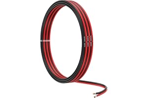 MMOBIEL 18 AWG Elektryczny Przewód Równoległy – 18 Gauge 5m / 16.4ft - Cyna Kabel Miedziany - 2 Żyłowy do Przewodów Samochodowych - Taśmy LED, Przewody Audio/Głośnikowe, Lampy