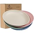 Greentainer Lightweight Unbreakable Dinner Plates - Extra Large-4 Pack 8.8'' Plastic Plate, Dishwasher Microwave Safe, Dessert Pizza Pasta Bread Snack Salad Plates for Picnic, Camping & BBQ