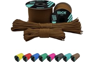 EdcX 2 mm Nylon Paracord 275 (50 y 100 m) - 100% Cuerda de Nailon, Cable de 3 hebras, Cuerda de Nailon de 2 mm en Muchos Colores (Coyote Brown, 50 m)