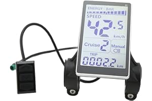 LUQEEG Medidor de Pantalla LCD para Bicicleta Eléctrica, 5 Pines 24V 36V 48V 60V E Scooter M5 Pantalla de Panel LCD Odómetro de Ciclismo para Bicicletas Eléctricas de 31.8 22.2 mm