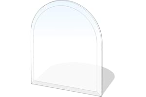 LIENBACHER Kamin Glasplatte 8 mm 'Zunge 5' mit Facette - 800 x 800 x 8 mm Glasbodenplatte Rundbogen ESG bis 700 kg belastbar