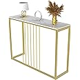 GIANTEX Console Meuble Entrée- Imprimée Marbre Doré- 120x 30x 81 CM