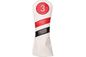 SHABIER Juego de Fundas Protectoras para Palos de Golf # 1# 3# 5 de Madera para Conductor/Fairway Rescue Woods/Hybrid PU Leather Head Covers Set