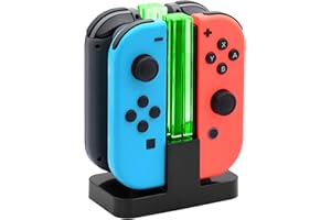 FYOUNG 4 en 1 LED JoyCon Cargador para Nintendo Switch