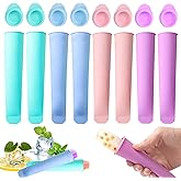 Lonimia 8PCS Silicone Ice Cream Moulds, Ice Lolly Pop Mould, BPA Free, 100ml, Round