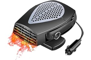 LINNIW Car Heater Defogger, 200W 12V Anti-Fog Plug in Cigarette Lighter Portable Heater Fan 2 in 1 Heating/Cooling Mini Car Heater Defroster with Ergonomic Handle Windshield Defogger Defroster