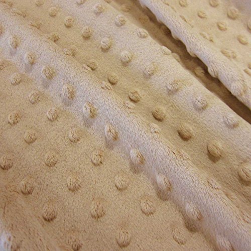 Stoff Meterware Softplüsch beige Minky Fleece Noppen Dots weich warm Mode Trendy