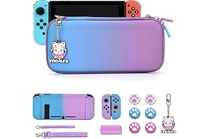 IA INNOAURA Étui Switch pour NS Switch, Switch Sac, innoAura 16 en 1 D'accessoires Switch avec Étui Transport Switch, Coque Protection Switch, Protecteur D'écran Switch, Étui Jeu Switch (Dégradé Bleu-Violet)