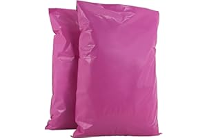 AKAR 17 x 22 Inch Mailing Bags – Strong Polythene Posting Mail Bags with Aluminium Adhesive Strip – 60 Microns – Easy Seal – X-Large 43 x 56cm – For Non-Fragile Items (Pink, 25 Pack)
