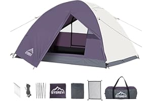 Gysrevi Tent 1 2 Man Camping Tent Waterproof, Easy Set Up Tent Outdoor Tent for Camping Hiking, 2 Doors Dome Tent Backpacking Tent for 2 Person