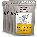 Ember Snacks - Biltong-Snack aus britischem und irischem Rindfleisch - hoher Eiweißgehalt - Original & Chilli - Geschmacksric