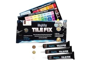 MagicEzy Tile Fix: Ceramic Tile Scratch Repair | Porcelain Crack Repair | Touch Up Tile Filler for Bathroom Floor Tiles (Beige Kit)