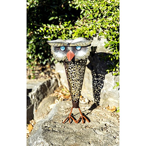 insatech LED Solar Solarleuchte Metallfigur EULE Gartendeko Figur - 3