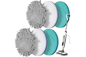 Zeltauto S6002UK Steam and Scrub Mop Pads Replacement for Shark,Scrubbing and Sanitizing Rotating Power Pads Stains & Dirt Removal for all Sealed Hard Floors