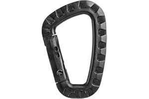 FUXIU Llaveros tácticamente ligeros con mosquetón para mochilas, hebilla, anillos en D, clip de engranaje de resorte, gancho de utilidad fácil de usar