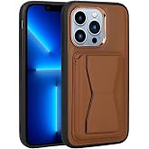 Aksesuarcim Apple iPhone 13 Pro Max ile Uyumlu Kılıfı Pu Deri Kartlıklı Stand Olabilen Kamera Lens ve Darbe Korumalı Tarz Kap