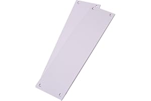 WHITE HINGE Plain Satin Aluminium Door Finger Push Plate 30cm x 7.5cm (Pack of 2)