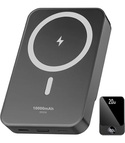 A ADDTOP Power bank magnetico per Phone, ultrasottile 5000mAh Power bank Ricarica induttiva, 20 W Ricarica rapida Batterie Esterne wireless per Phone 17/16/15/14/13/12 Serie
