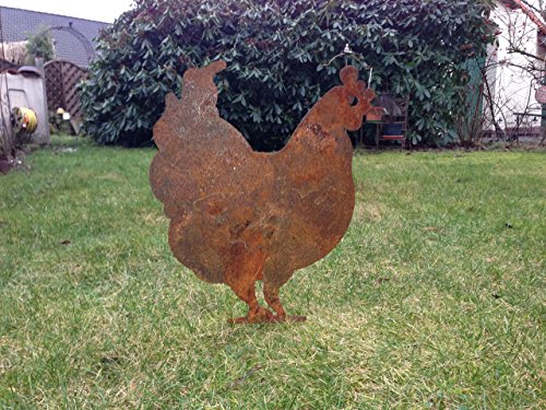 Gartenstecker Edelrost – Huhn – Höhe 40 cm - 2