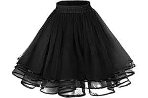 ZHIYAO Damen Tüllrock Rüschen Tutu Unter Rock Petticoat für Karneval Rockabily Klied Karneval Party Halloween Faschingskostüme Tüllrock