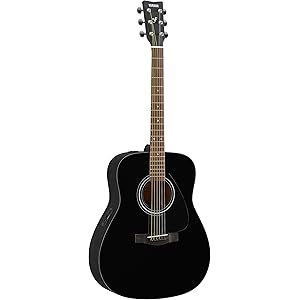 Yamaha FX280 Electro-Acoustic Guitar – Black Finish, 6-String, Cutaway Design, Spruce Top, Rosewood Fretboard, Ideal for Beginners & Stage Performers