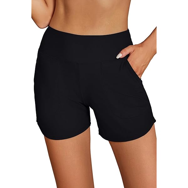 WIILIT UPF50 Zwemshorts voor dames, hoge taille, buikcontrole