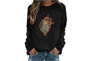 ZILOSCONCY Sudaderas Mujer Baratas sin Capucha Invierno Animal Lindo Print Jersey Retro Moda Casual Patrón Sueter Original Regalos para Chica Adolescente Sweatshirt Suave Cálida Top Shirt Otoño Talla Grande