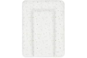 Ceba Baby® Matelas à Langer Bebe souple 70x50 cm - Matelas à langer epais lavable - pour garçons et filles - Certifié Öko-Tex - Imperméable - Lapin Blanc Rêveur - 50x70 cm