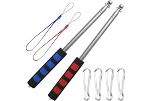 FL HUA 2 Pcs Telescopic Flag Pole Kit, 1.6m Portable Telescopic Stick, Stainless Steel Camping Festival Flag Pole, Telescopic Pole for Teacher Tour Guide