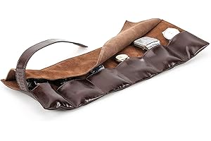 Hiram Genuine Leather 6 Watches Travel Case Roll Handmade Travel Storage Watch Pouch Portable Jewelry Organizer