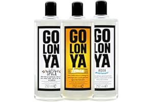 Golonya - AQUA - LEMON - SPICE - Lot de 3 Flacons d’Eau de Cologne - Trois Bouteilles de Kolonya 250ml - Rafraîchissant - Senteur Citron, Marine, Épice - Parfum unisex