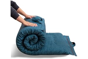 MAXYOYO Portable Foldable Futon Mattress, Hypoallergenic Fabric and High-Density Foam Mattress Pad with Handle and Zipper Outdoor Indoors 4