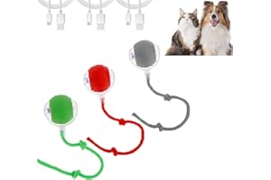 GUNIATA 1/2Pezzi Giocattolo Interattivo per Gatti,Palla Interattiva per Cani,Palla Elettrica per Domestici,4 Modalità di Funzionamento,Gioco Cani e Gatto Interatti (red-green-gray)
