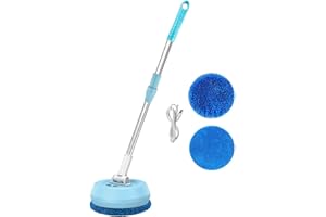 Baoblaze Lucidatrice elettrica Senza Fili, idropulitrice a Secco a Manico Lungo, lavapavimenti per spolverare soffitti, pareti di finestre, Porte, Blu