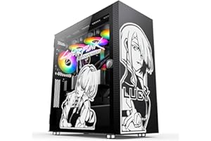 TENSUKA Cyberpunk: Edgerunners Aufkleber für PC-Gehäuse, Anime-Dekor-Aufkleber für ATX-Computergehäuse, wasserdicht, leicht entfernbar, Weiß und Weiß