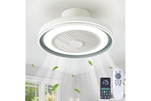 IZOWE Ventilateur Plafond,6 Vitesses Ventilateur de Plafond Réversible 3 Tricolore Ventilateur Plafond Avec Lumiere Dimmable Plafonnier Ventilateur 40CM LED Silencieux Convient Hambre Salon Gris