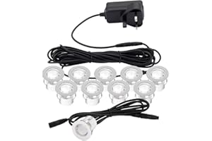 SAXBY LIGHTING Pack of 10 x 30mm White LED Deck Lights IP44