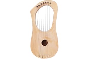 Amagogo Lyre Harp 7 Cordes, Instrument à Cordes en Bois Lyres, Ensemble de Matériel de Fabrication de Harpe, Surface Lisse Bricolage 7 Cordes en Métal, Vous-Même Griffonné et Peint
