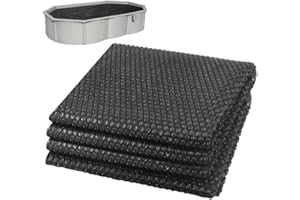 vounot® Bâche à Bulles Piscine Rectangulaire 300 x 200 cm Épaisseur 120 µm Bâche Solaire Chauffante Film Thermique à Découper pour Réchauffer l’Eau Noir