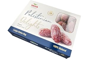 YAFFA Palestinian Delights Delicious and Juicy Medjool Dates Grade 2 (Large) - Box of 5kg - All Natural, No Added Sugar, Free from Additives, Sustainably Grown and Hand-Picked Palestinian Dates