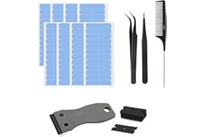 FCXQG 96 Piezas Extensiones Cinta De Repuesto Para Extensiones Adhesivo Extensiones De Pelo Cabello Extensiones De Cintas Cinta De ExtensióN De Cabello Incluye Pinzas Y Cepillo Para El Pelo