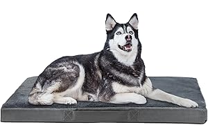 Nepfaivy Duże legowisko dla psa, wodoodporne, ortopedyczne legowisko dla psa i materac do klatki dla psa, 120 x 75 x 7,5 cm, miękkie, średnie legowisko dla psa, ze zdejmowanymi i zmywalnymi pluszowymi