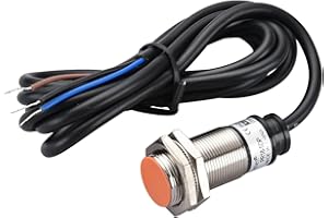 Heschen Sensor de proximidad inductivo PR18-5DP tipo cilíndrico, detección de 5 mm, M18 redondo, 12-24 VDC 3 cables, blindado, PNP, NO (normalmente abierto) CE