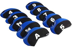 Andux Lot de 10 Housses de tête de Club de Golf avec fenêtre Transparente