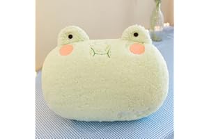 NatureMan Frog Plush Pillow, Super Soft Frog Stuffed Animal, Adorable Plush frog Hand Warmer for Adults Children (Green Frog)