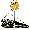 HUNDRED Primearmour 800 Carbon Fibre Strung Badminton Racket with Full Racket Cover for Intermediate Players