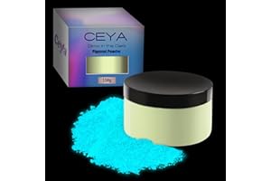 Ceya 5.3oz/150g Glow in The Dark Pigment Powder, Pigmento de color de resina de polvo luminoso, tinte de pigmento fluorescente para resina epoxi, Slime, pintura acrílica, manualidades, azul cielo