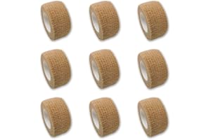 EKNA Lot de 9 bandages pour les doigts | Bandage en plâtre | Enduit sans colle - en COULEURS DE LA PEAU - 2.5cm x 4.5m - élastique, hydrofuge, cohésive